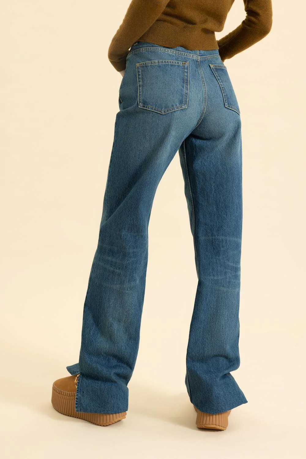 Split Hem Straight Jeans - Image 4