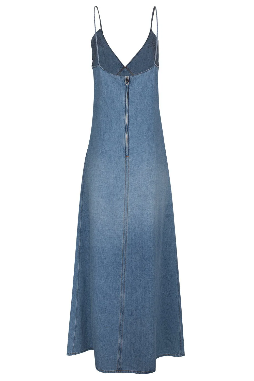 Long Flare Denim Dress - Image 5