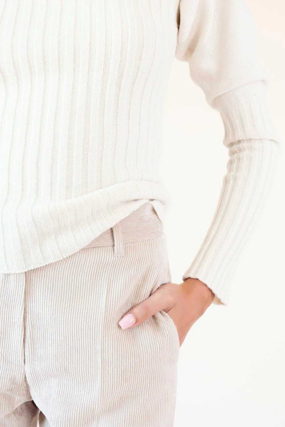 Mock Neck Ribbed Sweater - Image 4