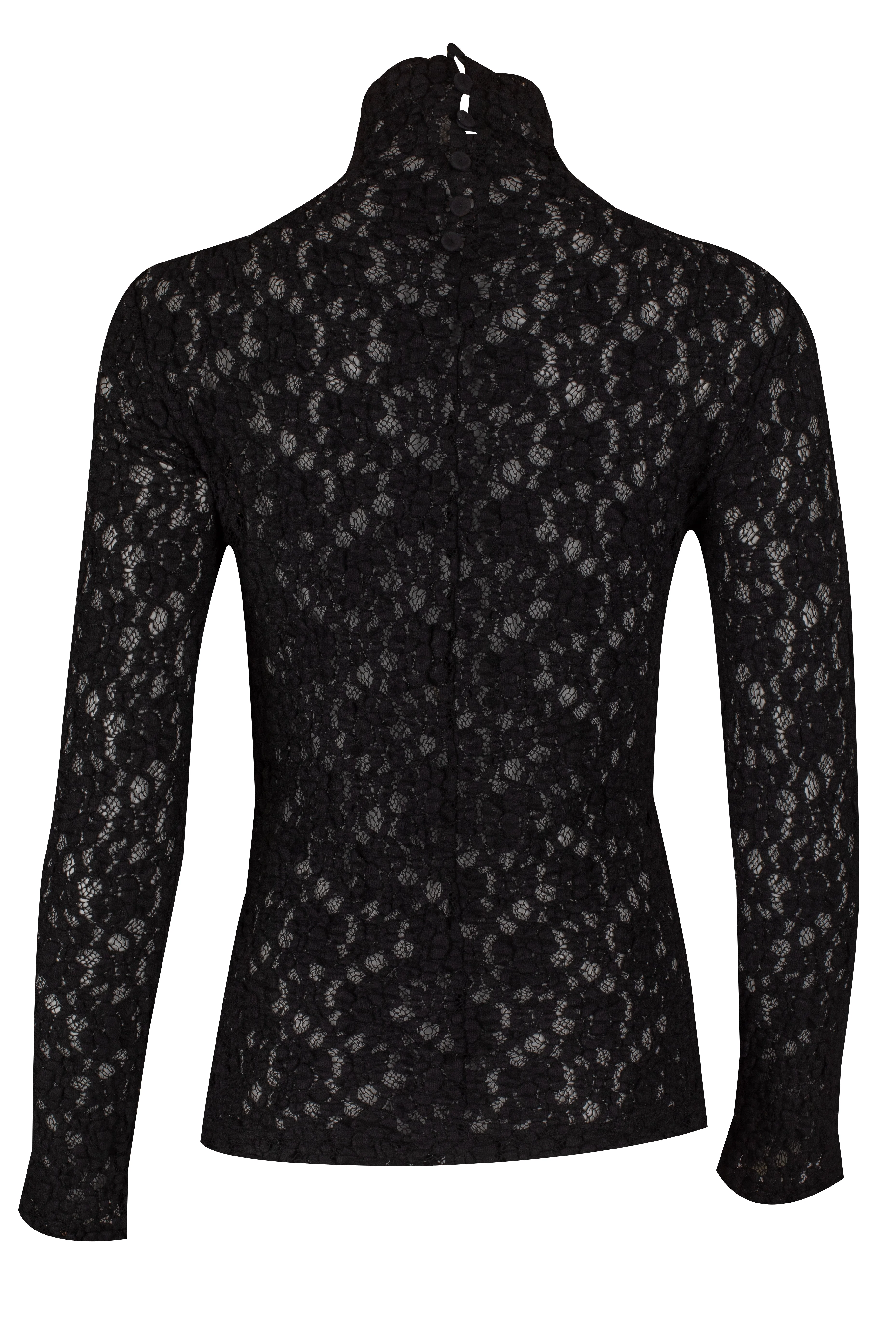 Mock Neck Smocked Lace Top - Image 4