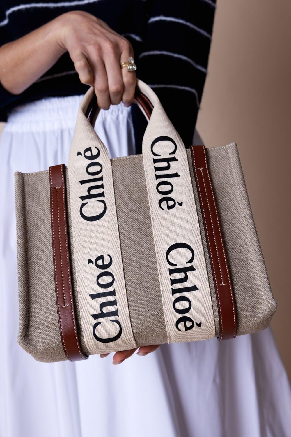 Small Woody Tote Bag - White Brown - Image 2
