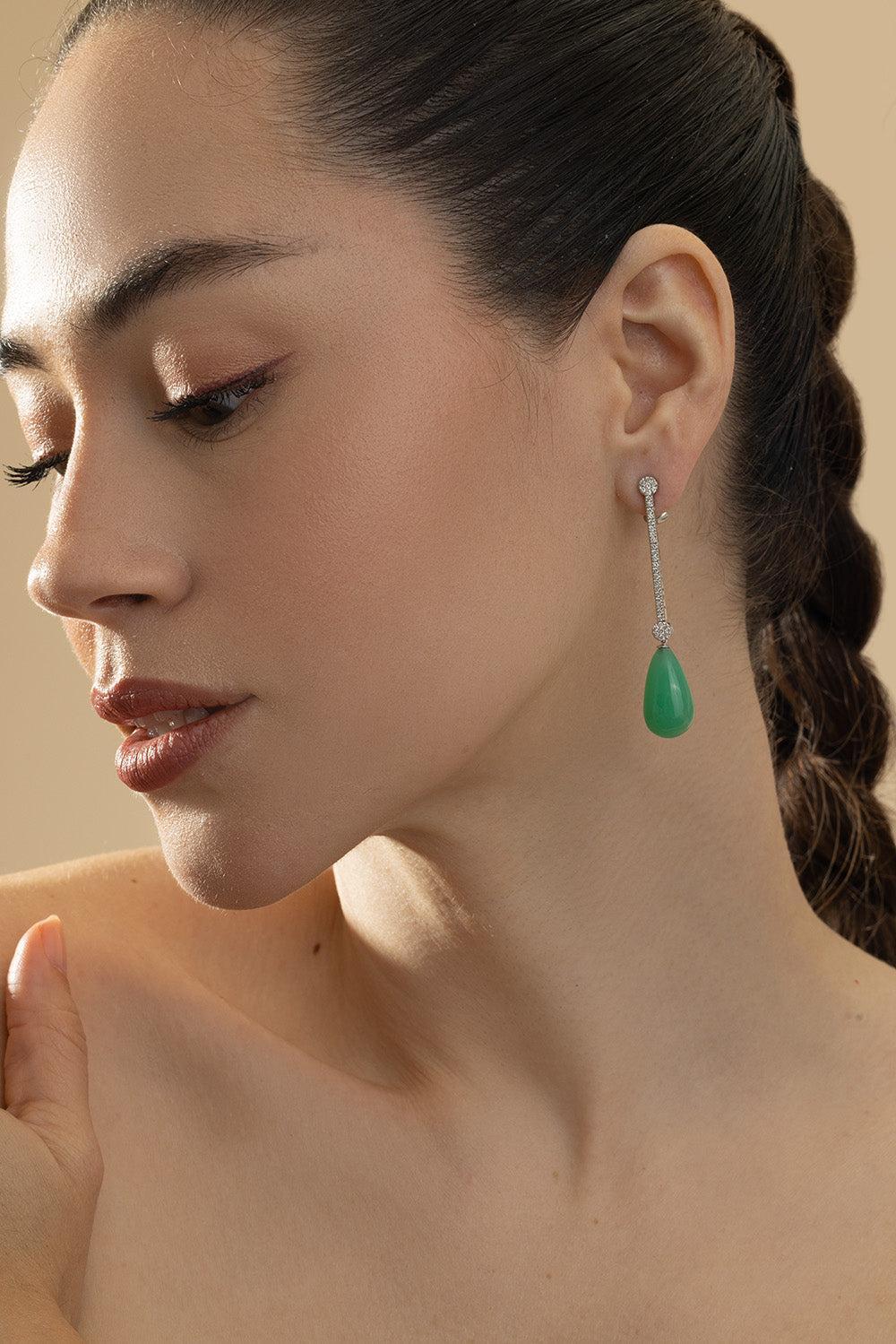 Chrysoprase Drop Earrings - Image 5