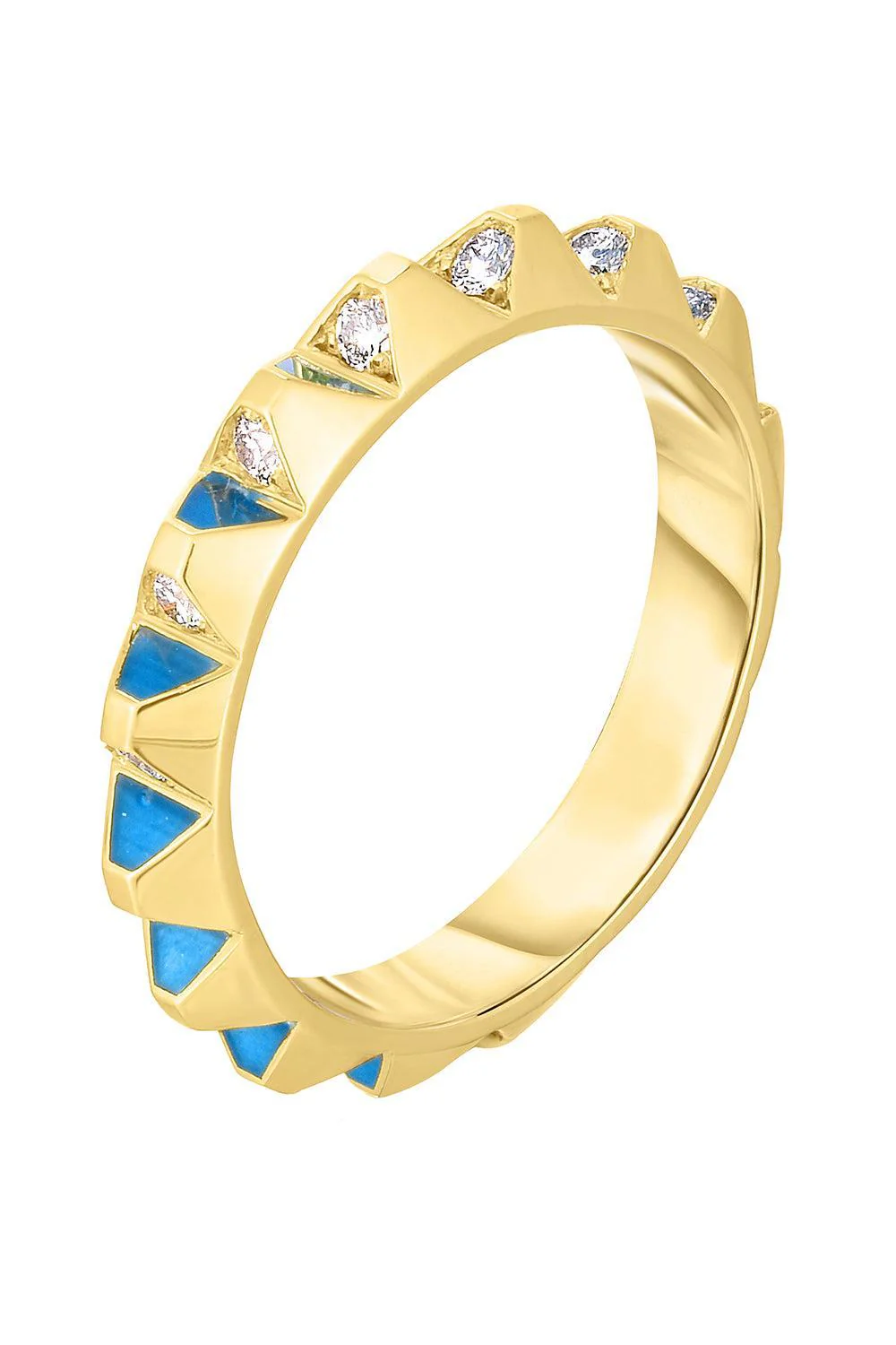 Diamond Blue Spike Ring