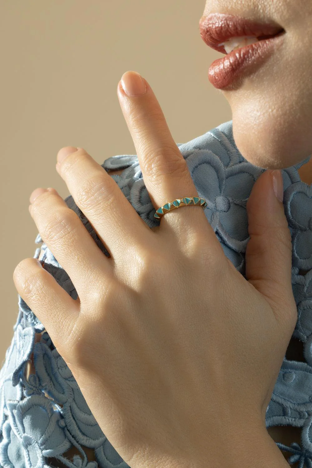Diamond Blue Spike Ring - Image 2