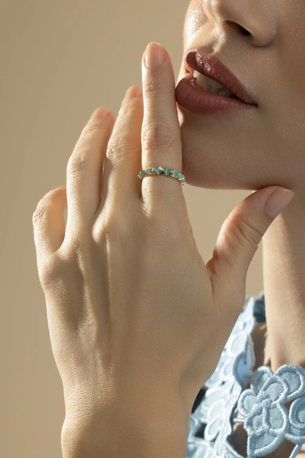 Diamond Blue Spike Ring - Image 4