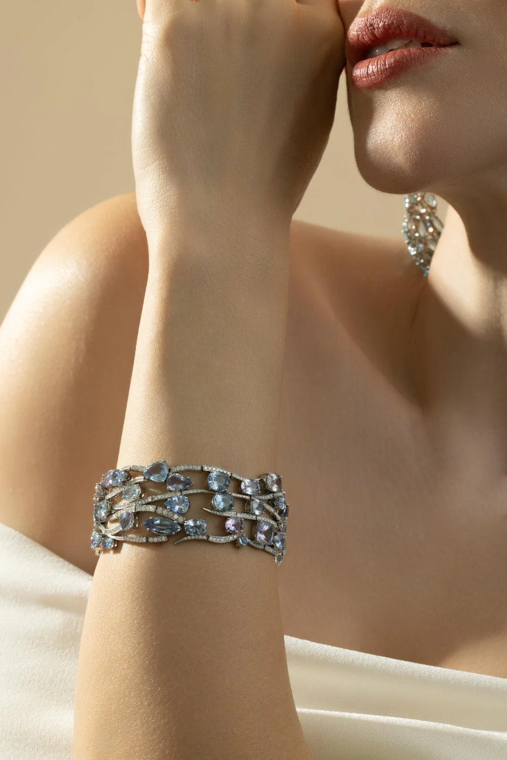 Mixed Sapphire Diamond Frost Bracelet - Image 2