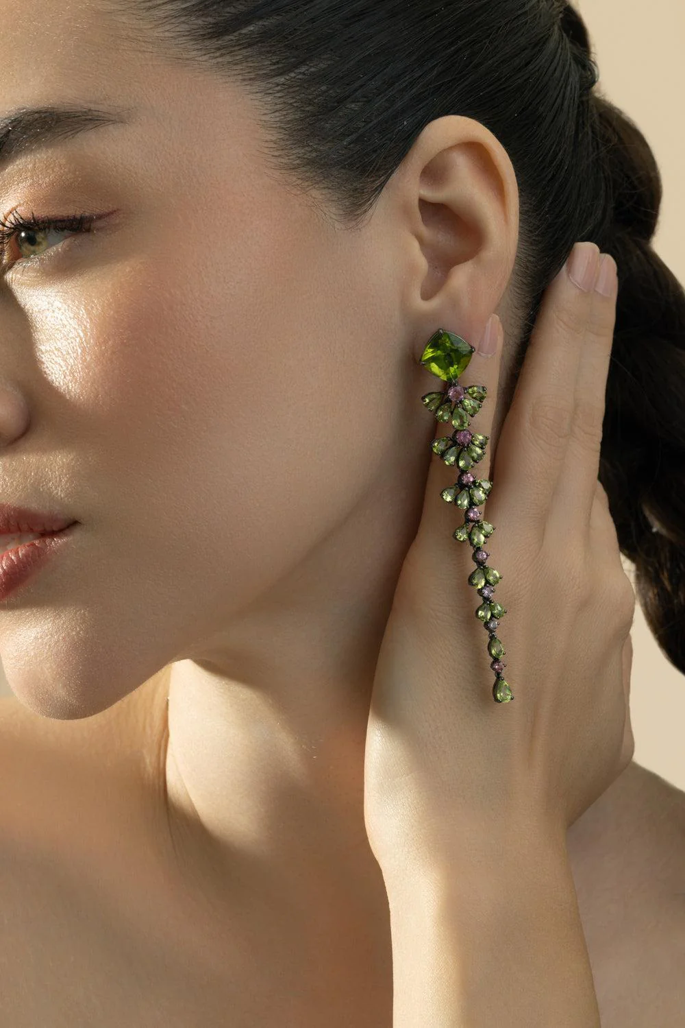 Peridot Tourmaline Earrings - Image 4