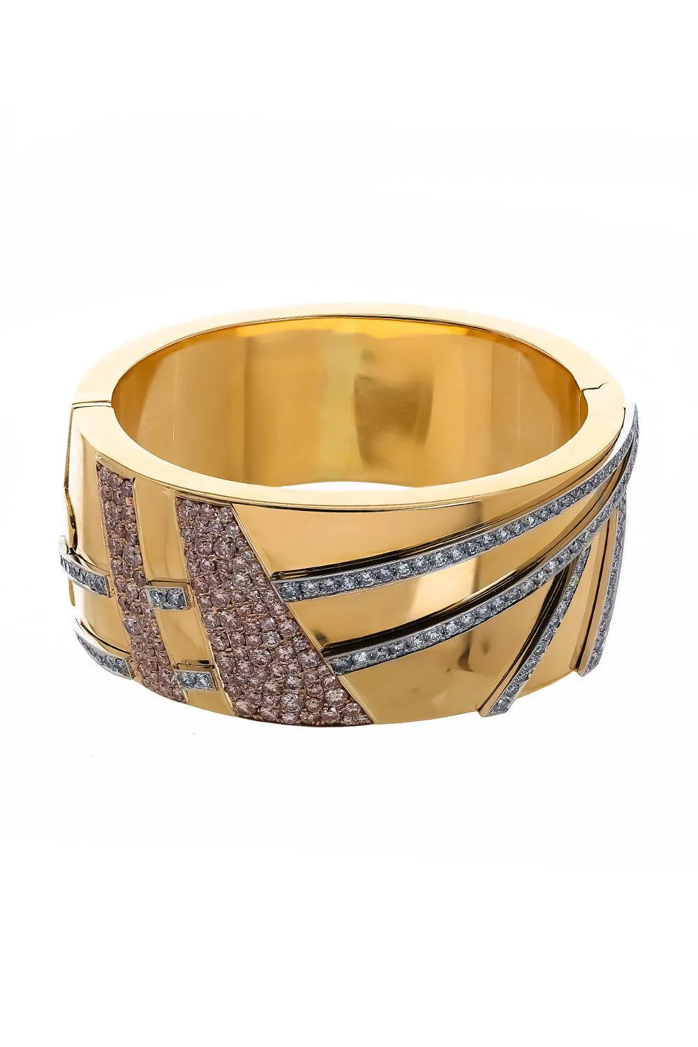 Pink Blue Diamond Cuff Bracelet