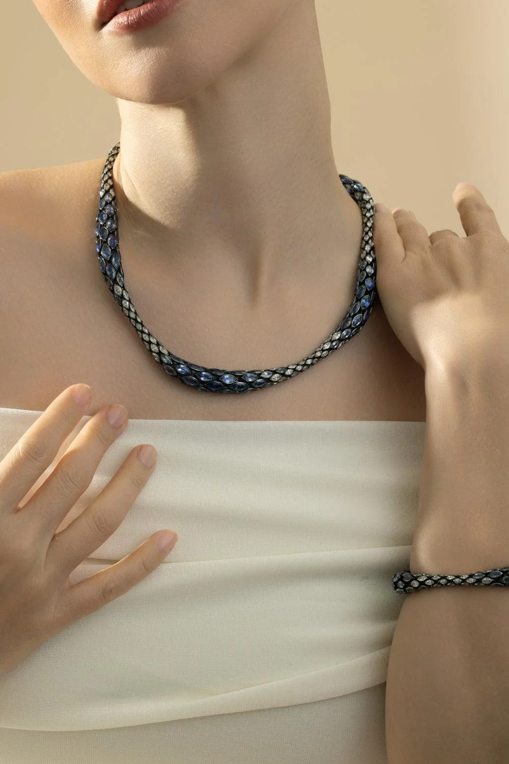 Sapphire Diamond Necklace - Image 2