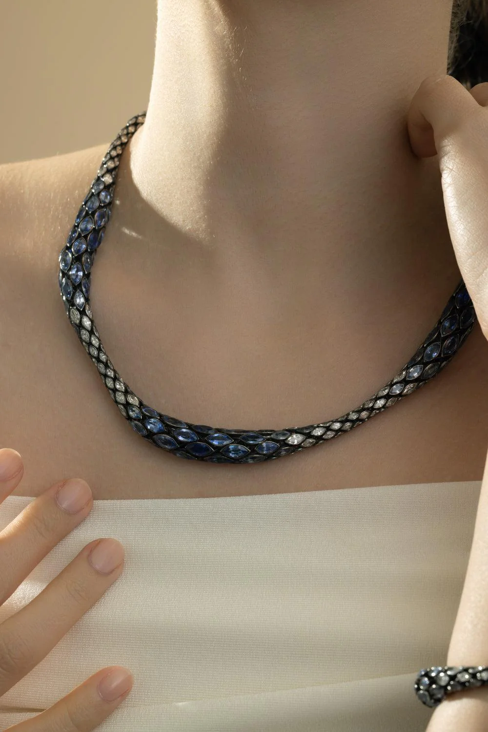 Sapphire Diamond Necklace - Image 3