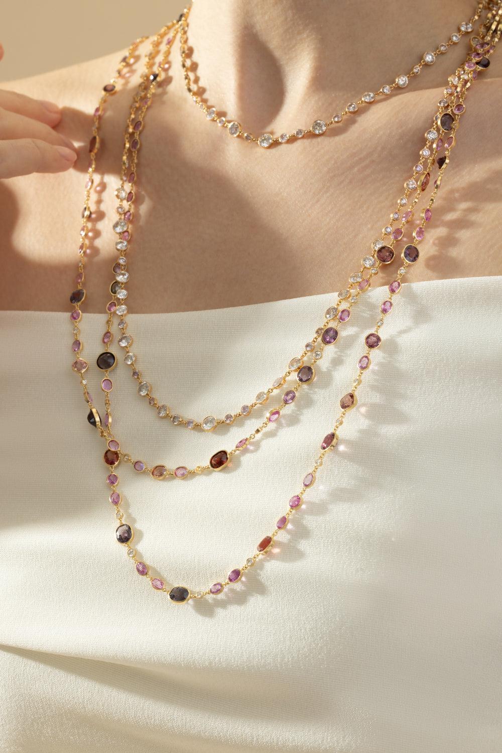Sapphire Spinel Diamond Opera Chain - Image 3