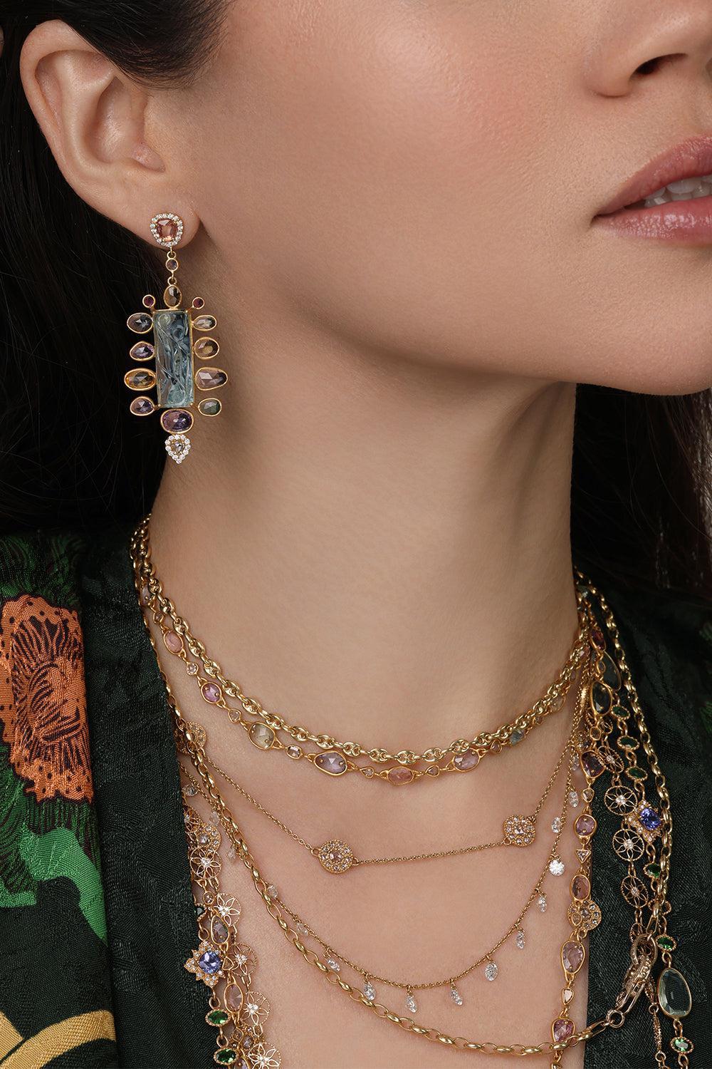Aquamarine Diamond Affinity Earrings - Image 4