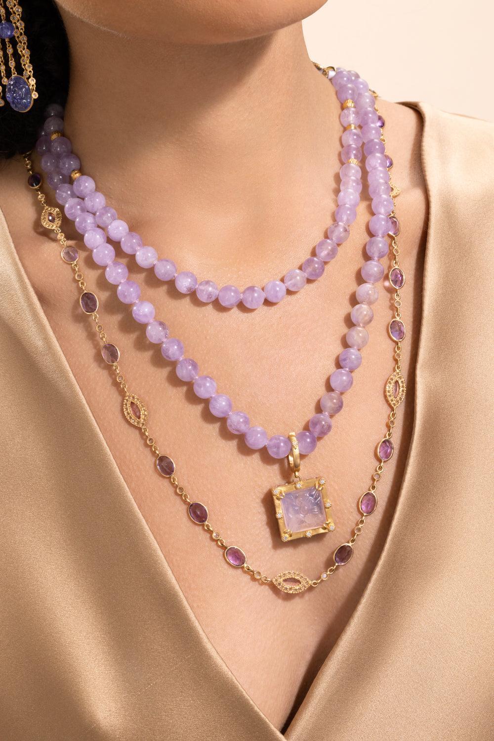 Diamond Amethyst Affinity Beaded Necklace