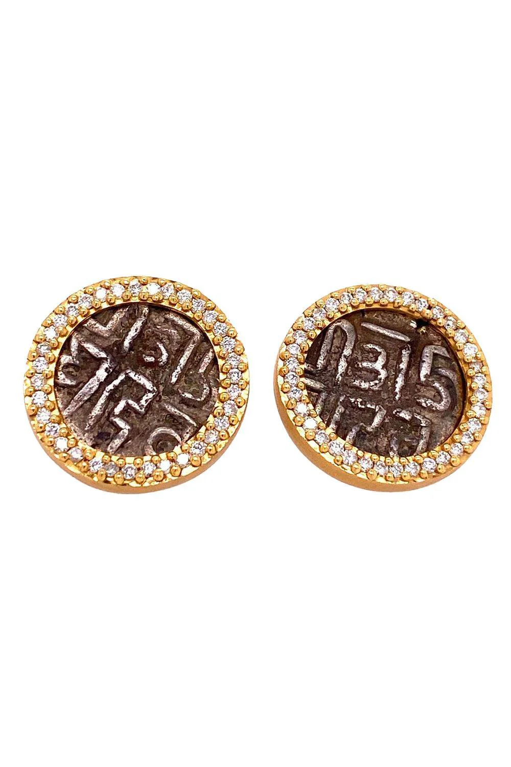 Diamond Antiquity Coin Earrings