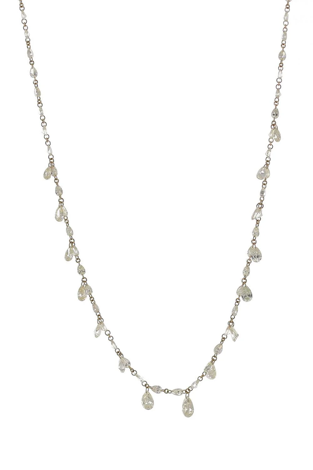 Diamond Full Cut Pear Drilled Necklace