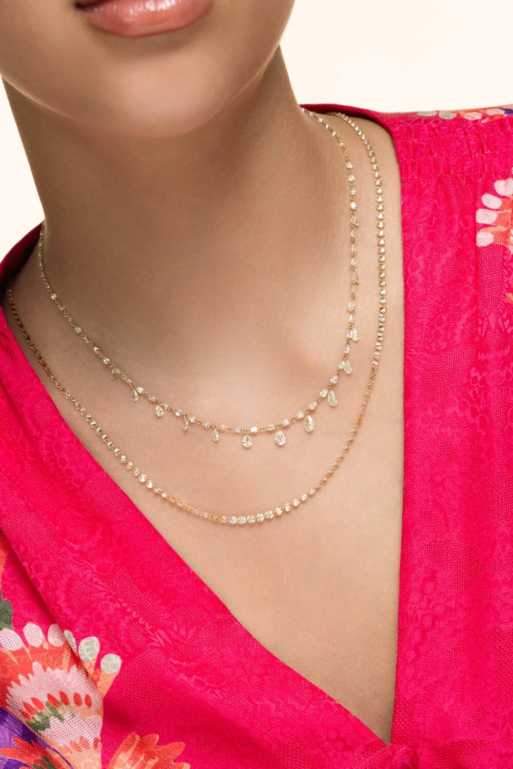 Diamond Full Cut Pear Drilled Necklace - Image 2