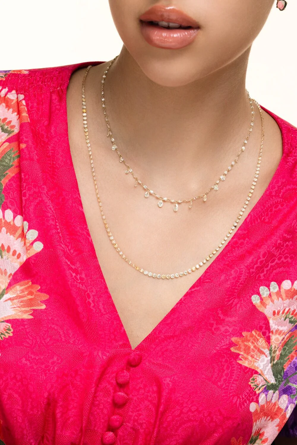 Diamond Full Cut Pear Drilled Necklace - Image 3