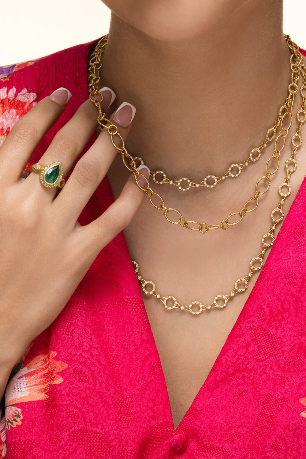 Oval Rubber Band Chain Necklace - Image 2