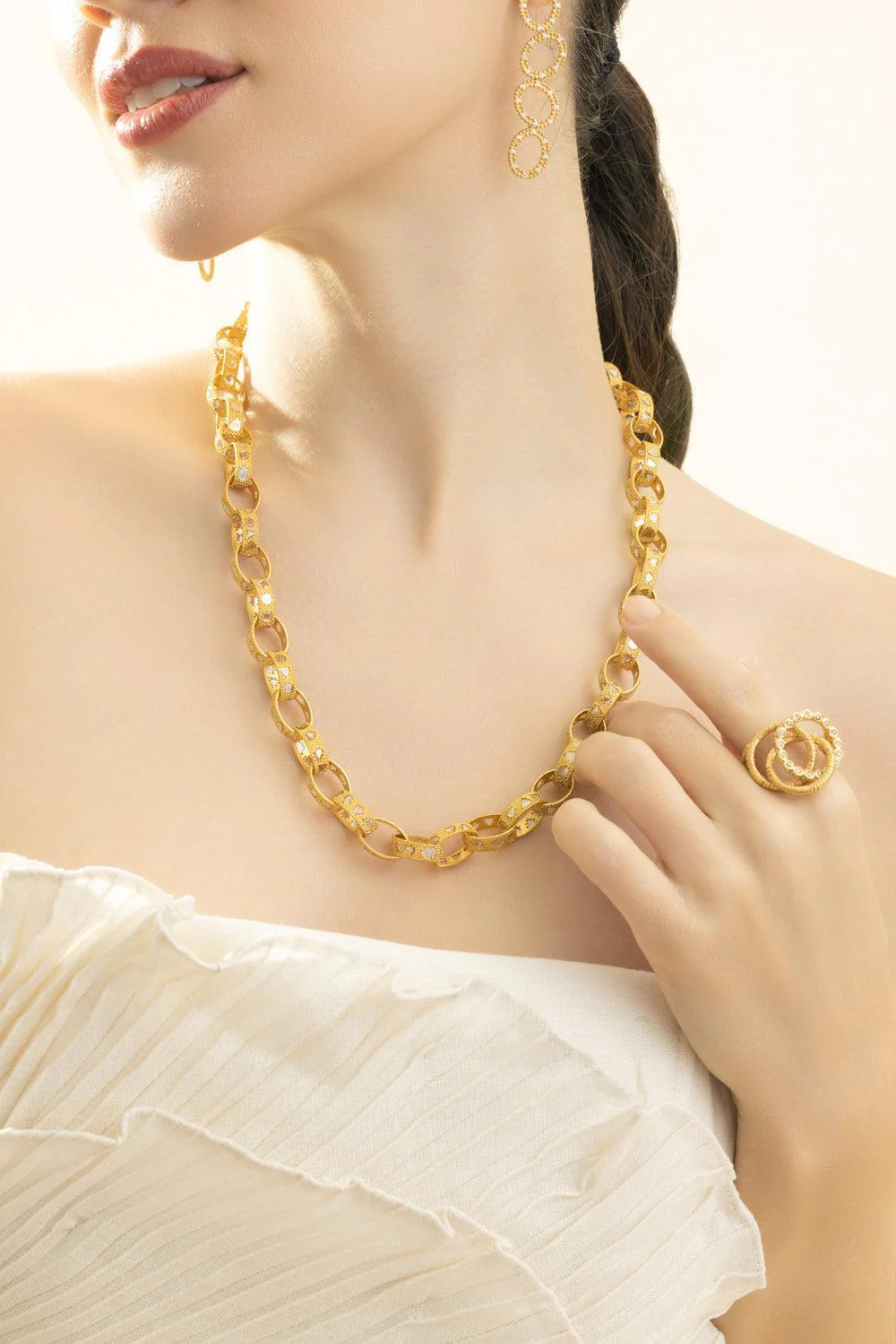 Diamond Paper Link  Chain Necklace - Image 2