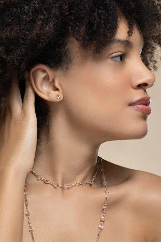 Diamond Pink Tourmaline Drop Earrings - Image 4