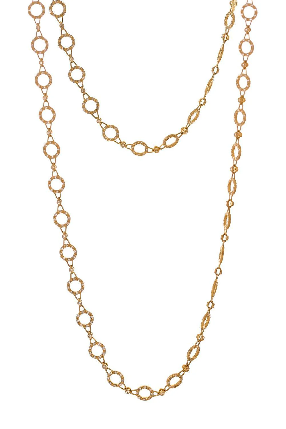 Diamond Round Link Chain Necklace