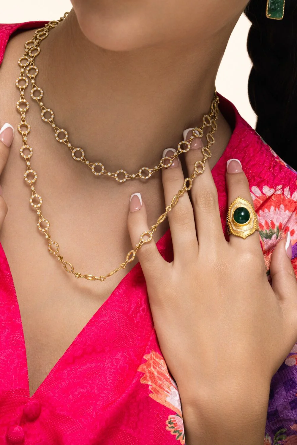 Diamond Round Link Chain Necklace - Image 2