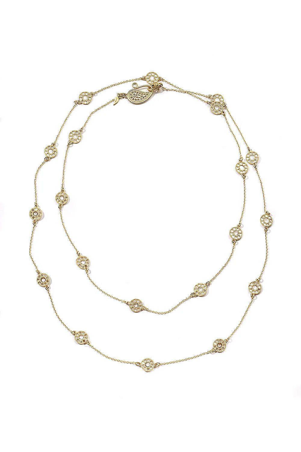 Diamond Station Eternity Opera Necklace