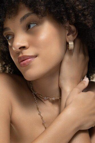 Diamond Wide Huggie Earring - Image 2