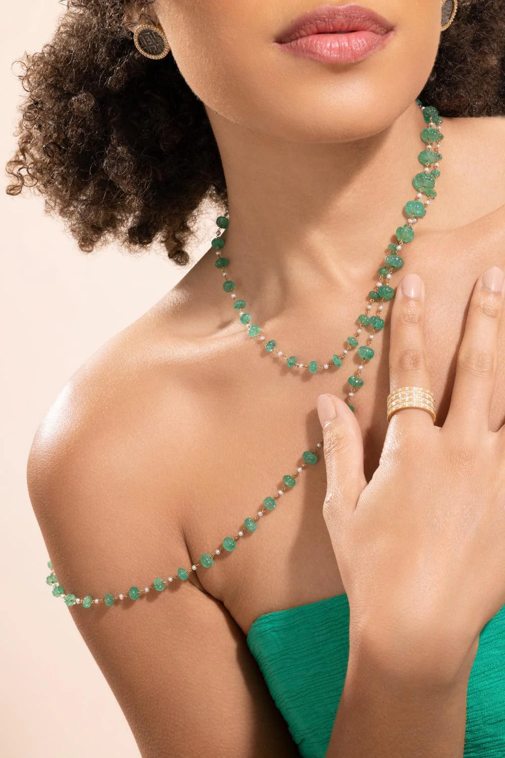 Emerald Beaded Necklace - Image 2