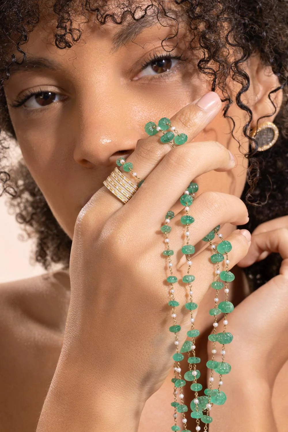 Emerald Beaded Necklace - Image 3