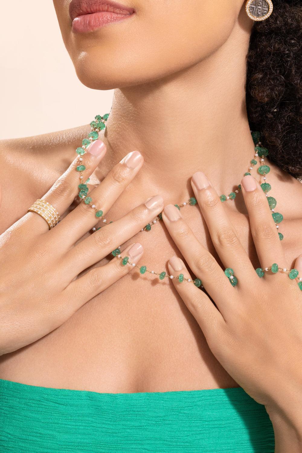Emerald Beaded Necklace - Image 4
