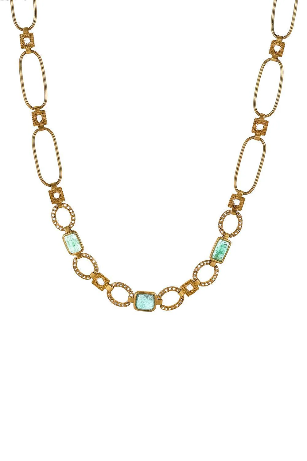 Emerald Diamond Mosaic Luminosity Necklace