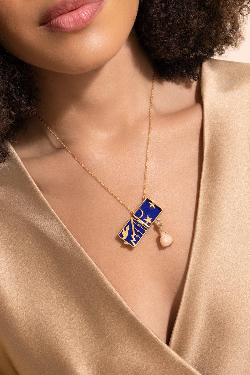 Lapis Locket Necklace - Image 4