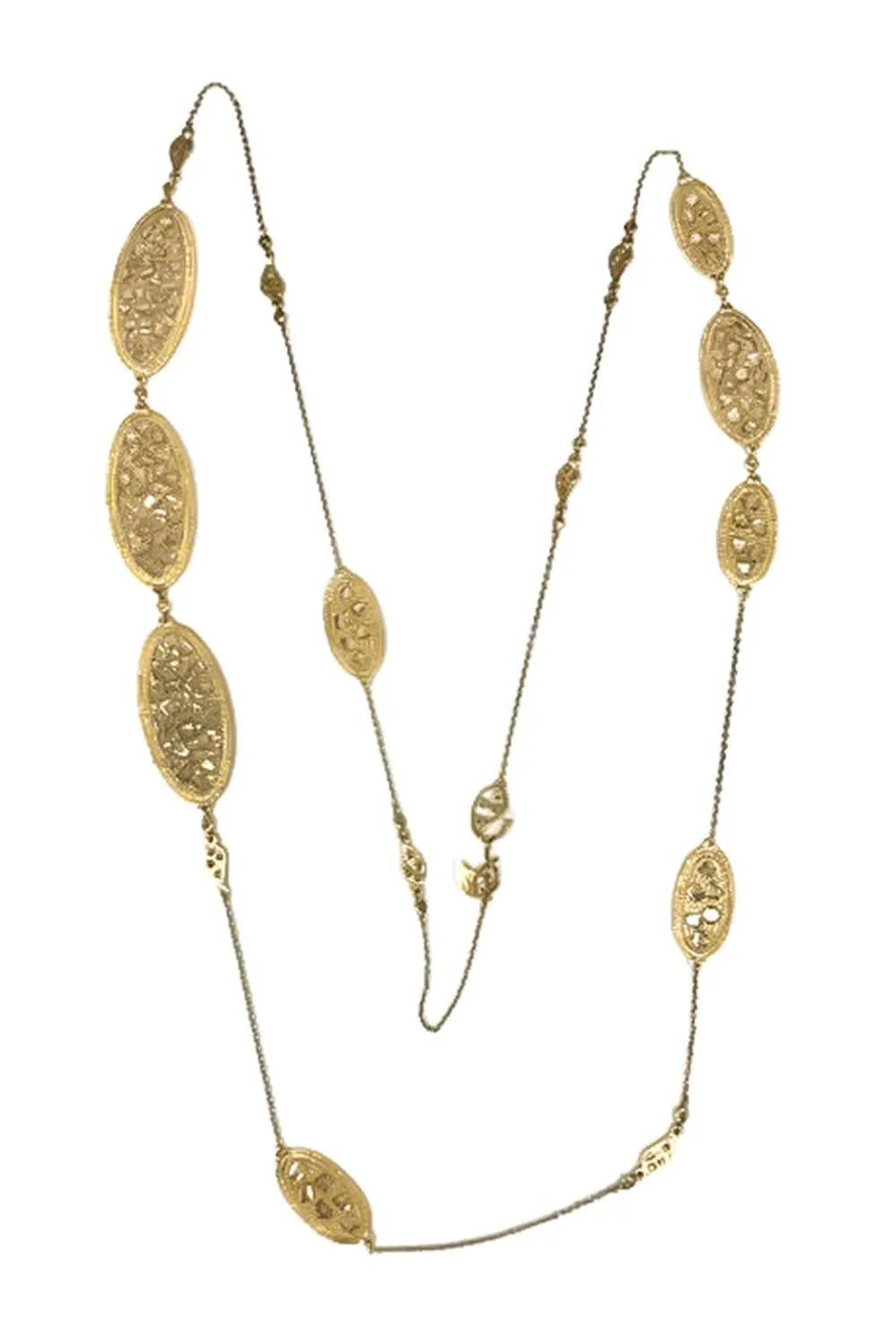 Multi Oval Rose Cut Diamond Necklace