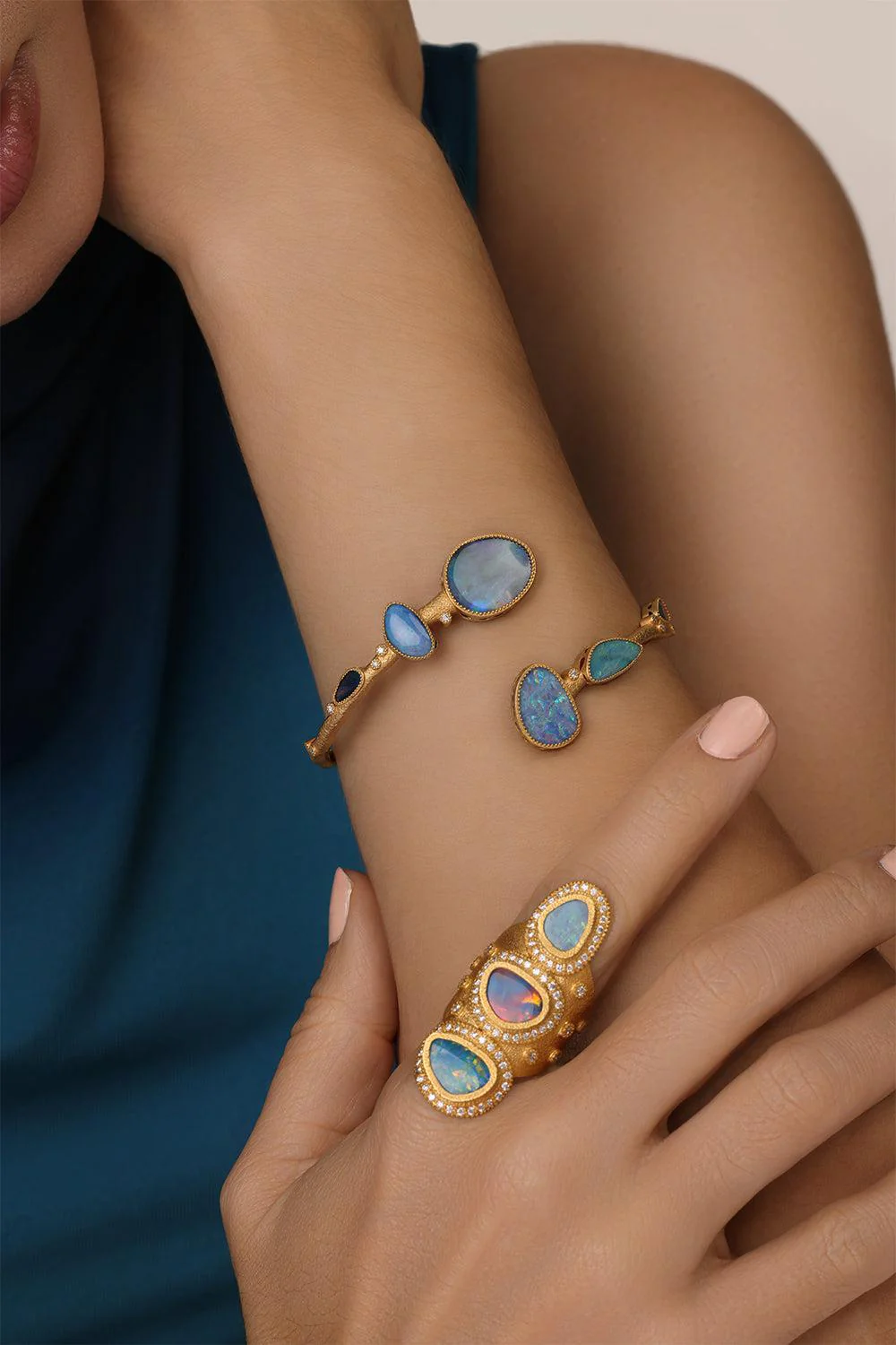 Opal Diamond Bypass Affinity Bracelet - Image 4