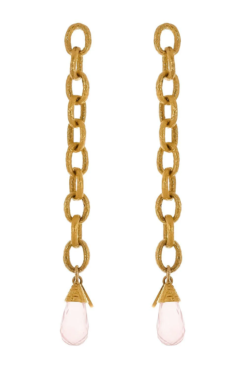 Rose Quartz Eternity Drop Earring