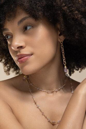 Rose Quartz Eternity Drop Earring - Image 4