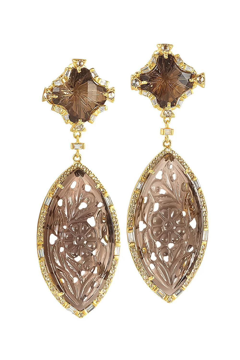 Smoky Qaurtz Topaz Affinity Earrings
