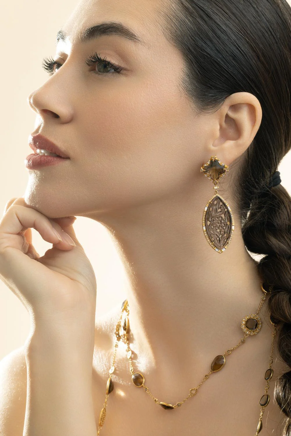 Smoky Qaurtz Topaz Affinity Earrings - Image 2
