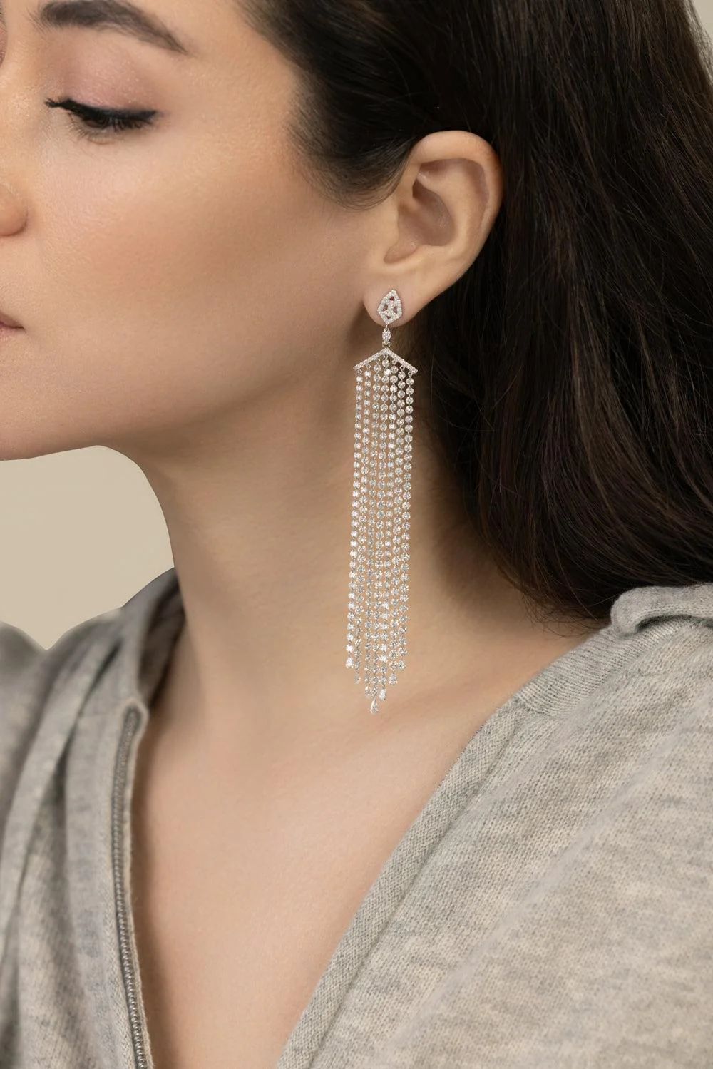 Waterfall Diamond Earrings - Image 4