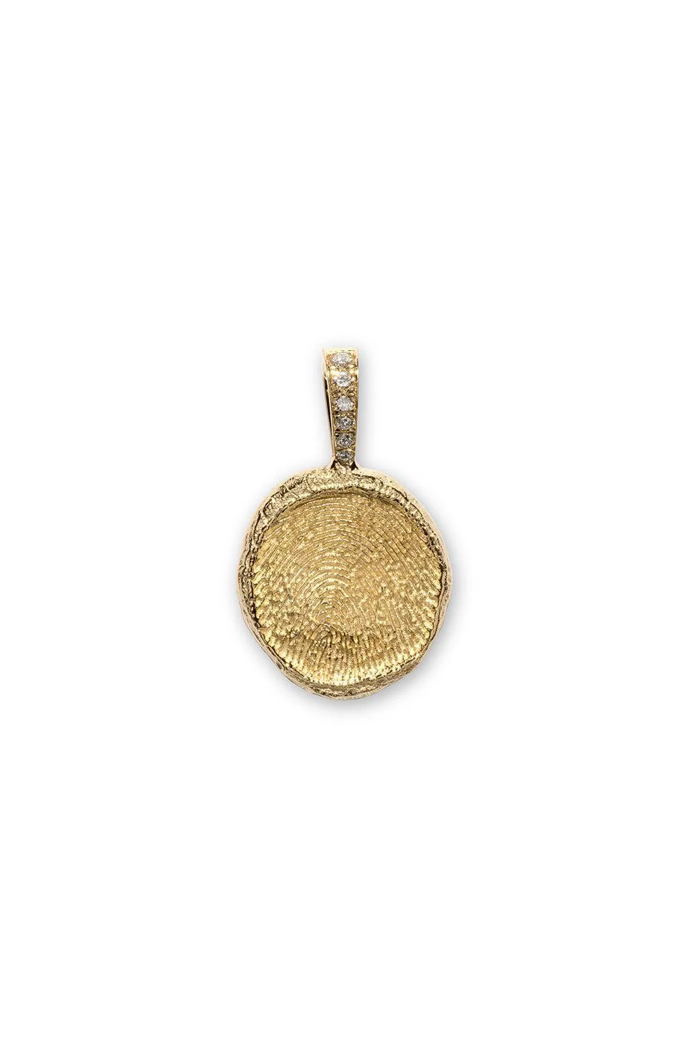 Custom Diamond Fingerprint Coin Pendant