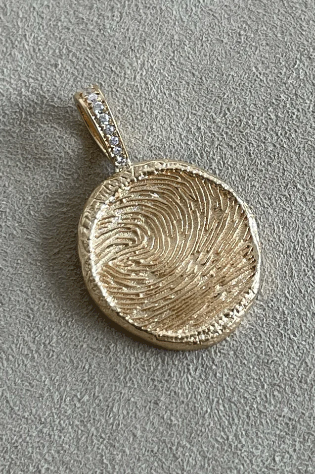 Custom Diamond Fingerprint Coin Pendant - Image 3