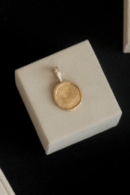 Custom Diamond Fingerprint Coin Pendant - Image 4