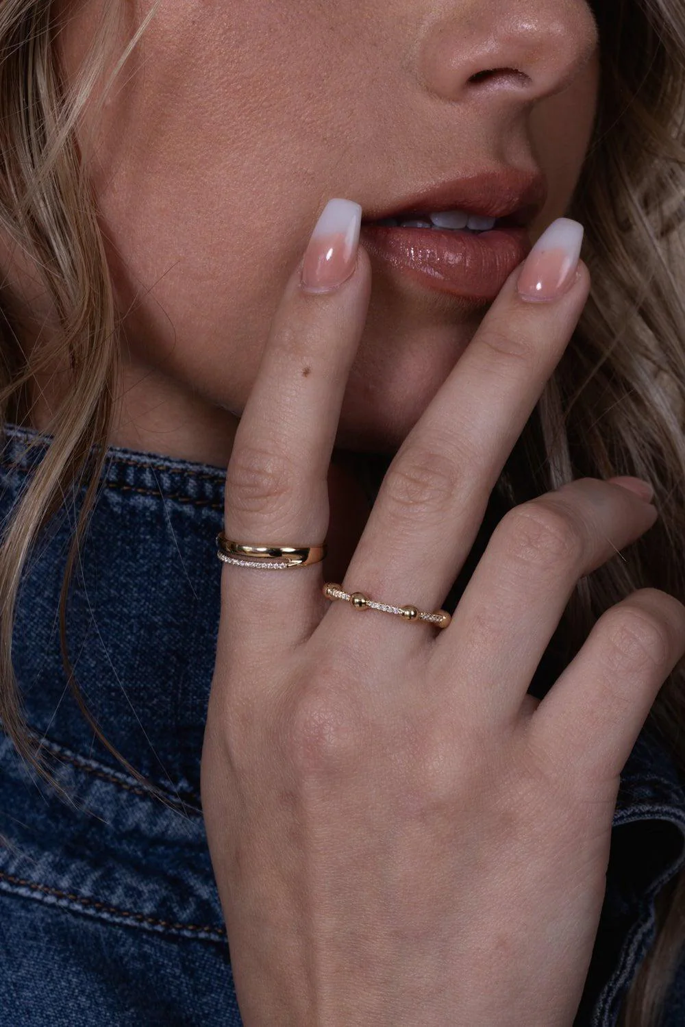 Alexa Jordyn Marquise Inlay Double Row Ring - Image 3