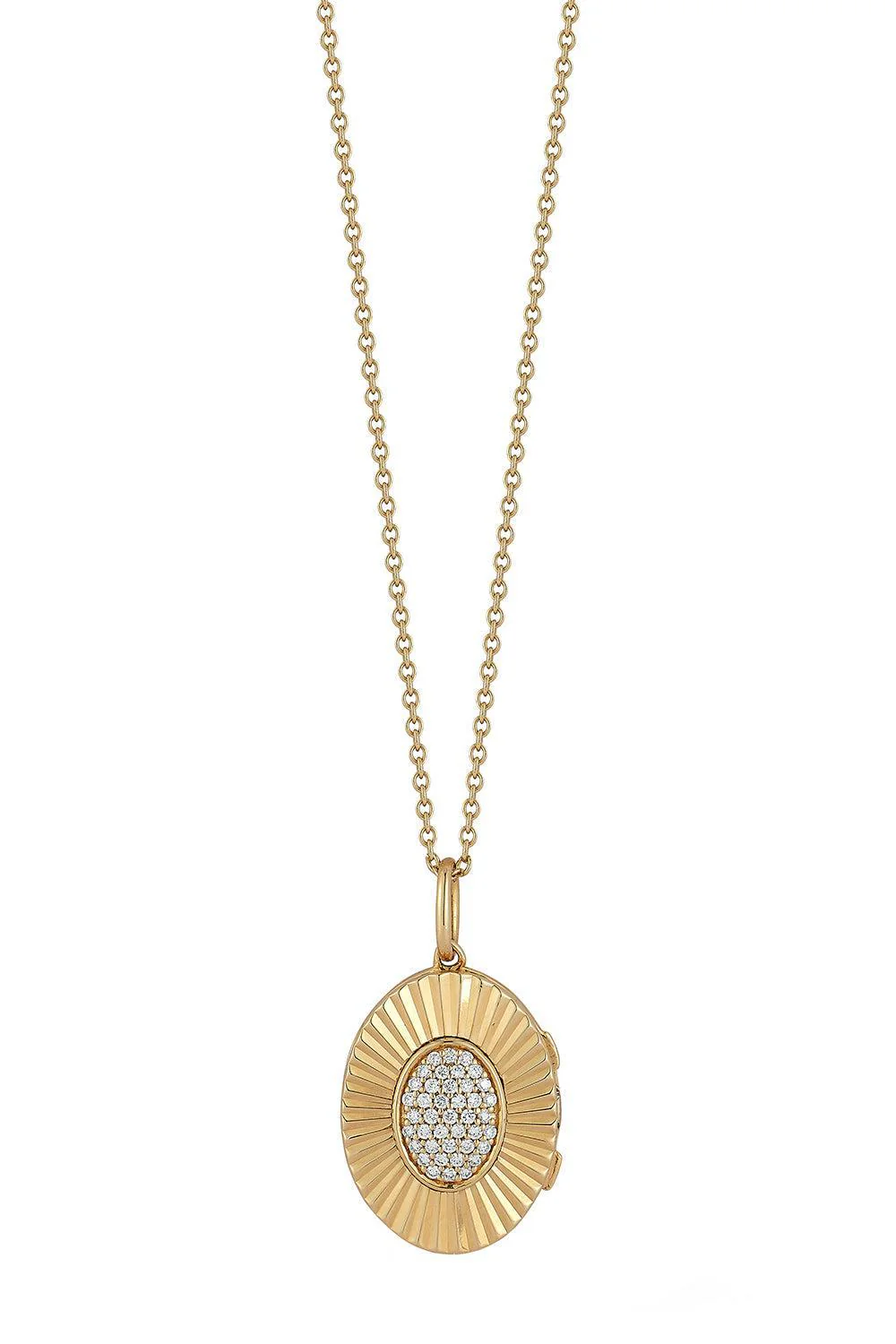 Diamond Teddi Paige Oval Locket Necklace
