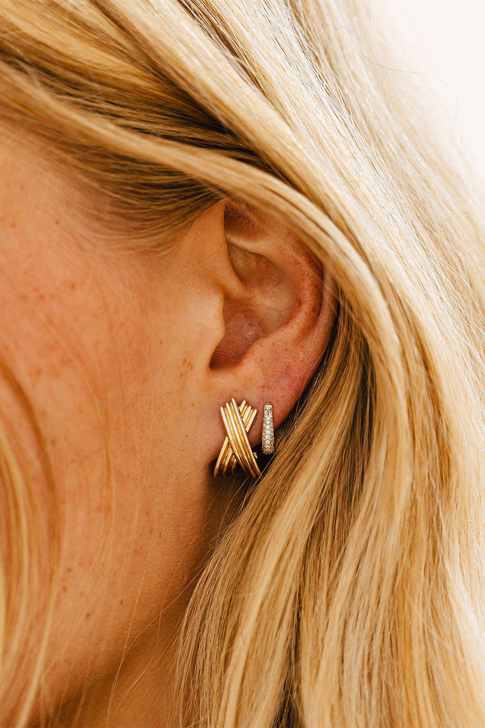 DRD Tapered Huggie Earrings - Image 2