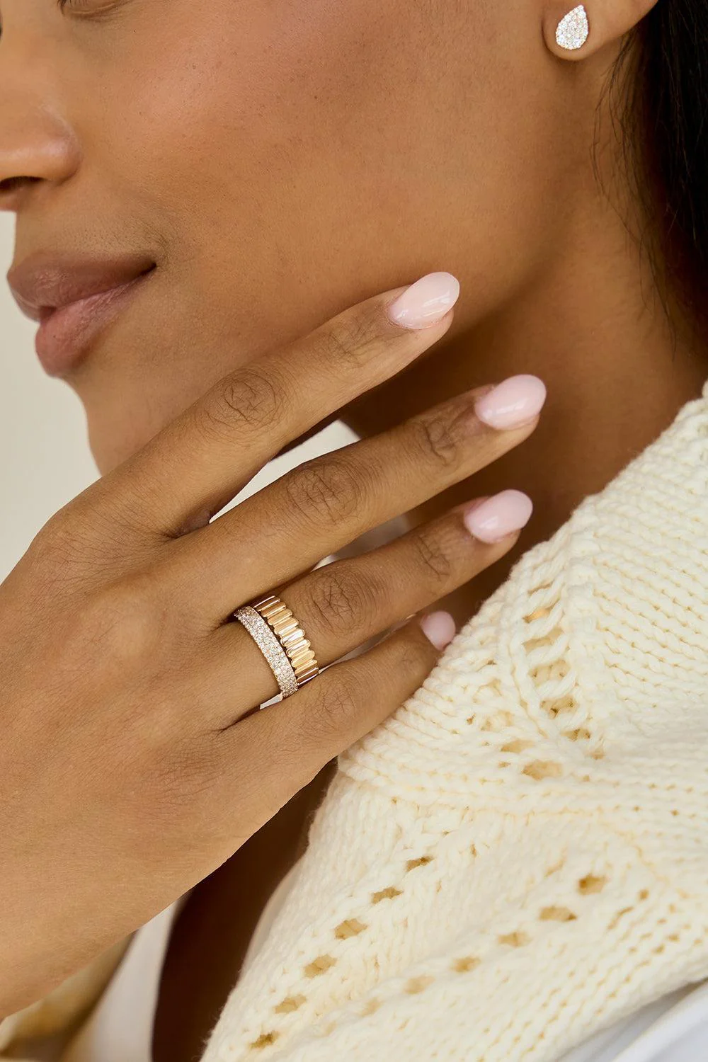 Large Diamond Sylvie Rose Ring - Yellow Gold - Image 2