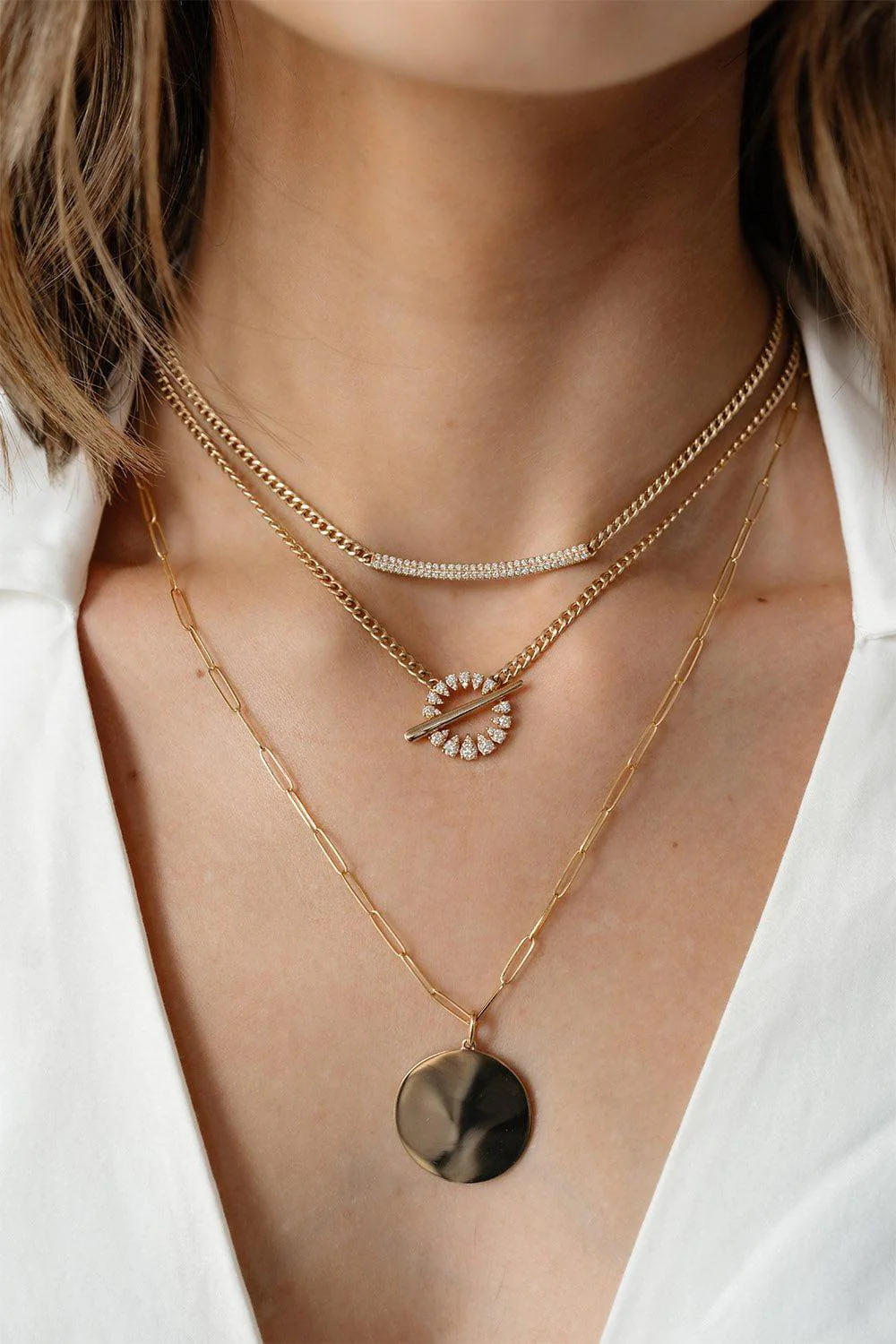 Paperclip Disc Charm Necklace - Image 3