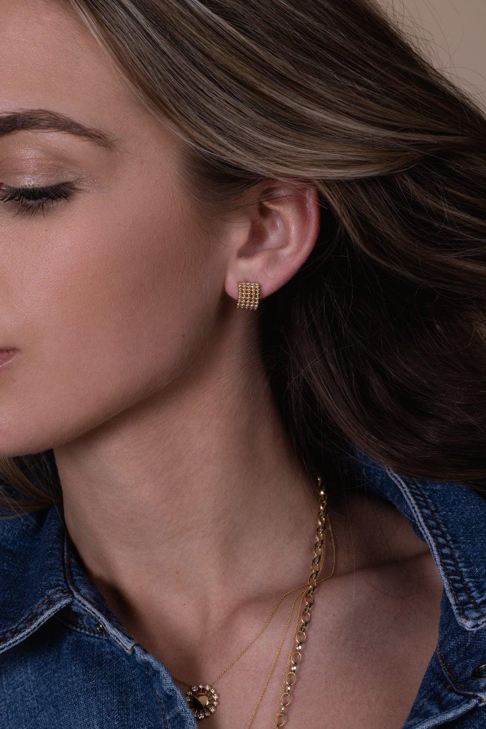 Poppy Rae Pebble Row Hoop Earrings - Image 3