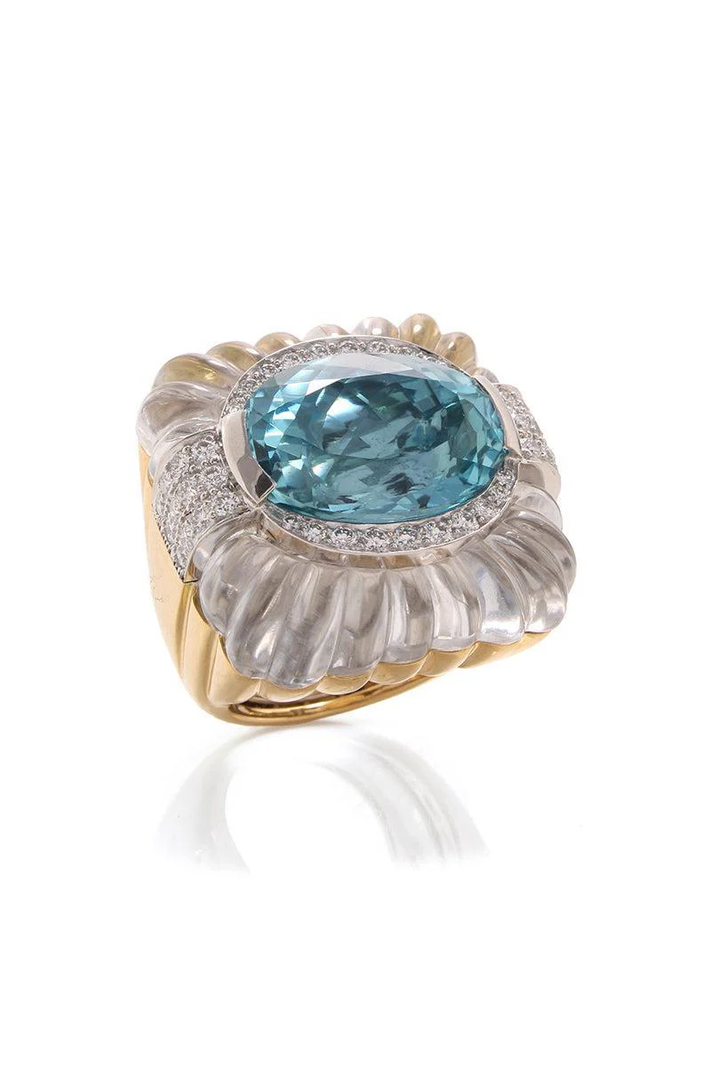 Aquamarine Couture Ring